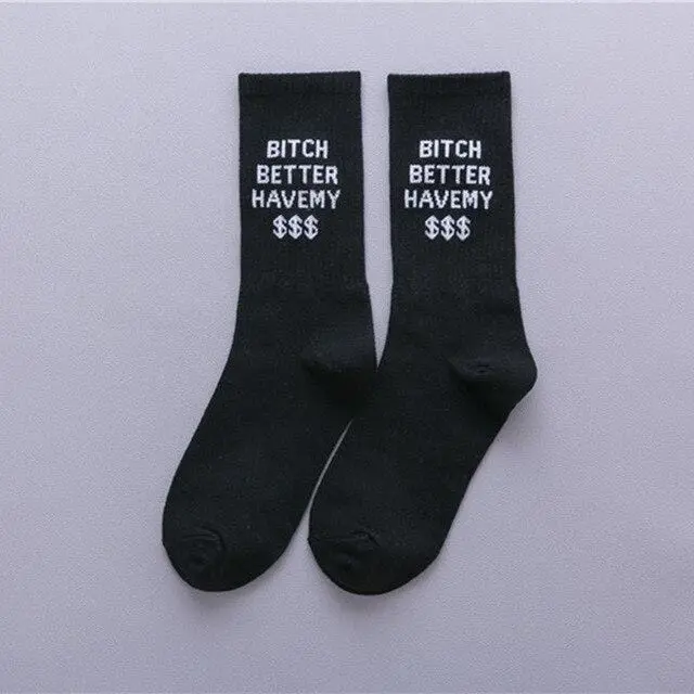 Creative High Quality Fashion Harajuku Kawaii Happy Women Socks Alphabet Painting Strawberry Animal Print Funny Socks Cute Sock 7