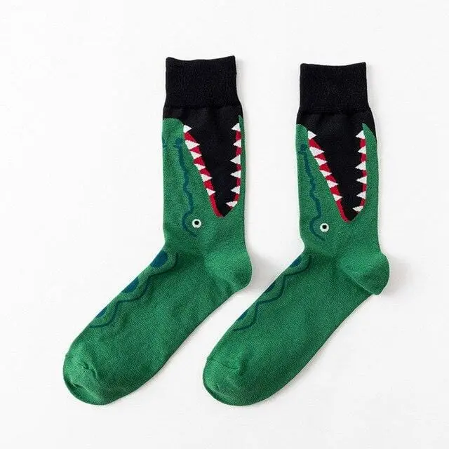 Creative High Quality Fashion Harajuku Kawaii Happy Women Socks Alphabet Painting Strawberry Animal Print Funny Socks Cute Sock 8