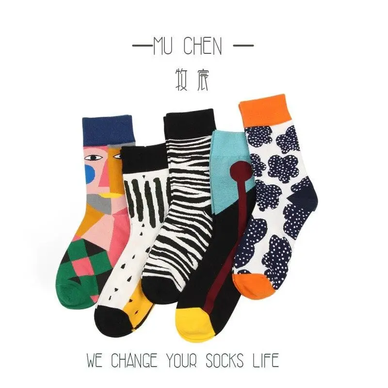 Creative High Quality Fashion Harajuku Kawaii Happy Women Socks Milk Food Painting Strawberry Animal Print Funny Socks Cute Sock 1
