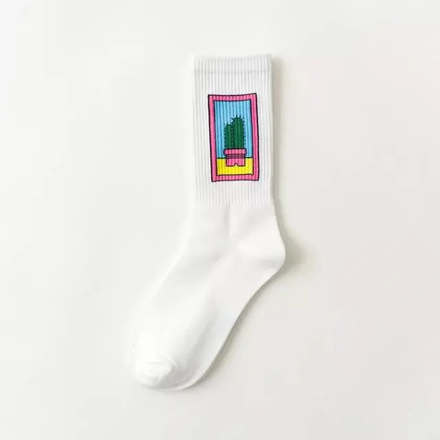 Creative High Quality Fashion Men Hip Hop Cotton Unisex Harajukumen's Happy Socks Funny Skate Socks 17