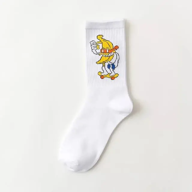 Creative High Quality Fashion Men Hip Hop Cotton Unisex Harajukumen's Happy Socks Funny Skate Socks 18