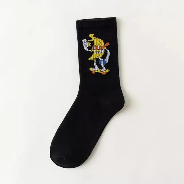Creative High Quality Fashion Men Hip Hop Cotton Unisex Harajukumen's Happy Socks Funny Skate Socks 21