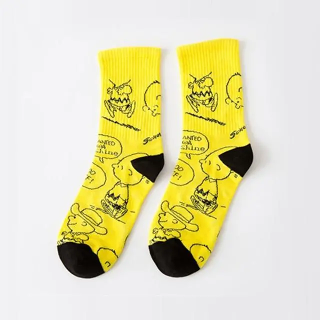Creative High Quality Fashion Men Hip Hop Cotton Unisex Harajukumen's Happy Socks Funny Skate Socks 4