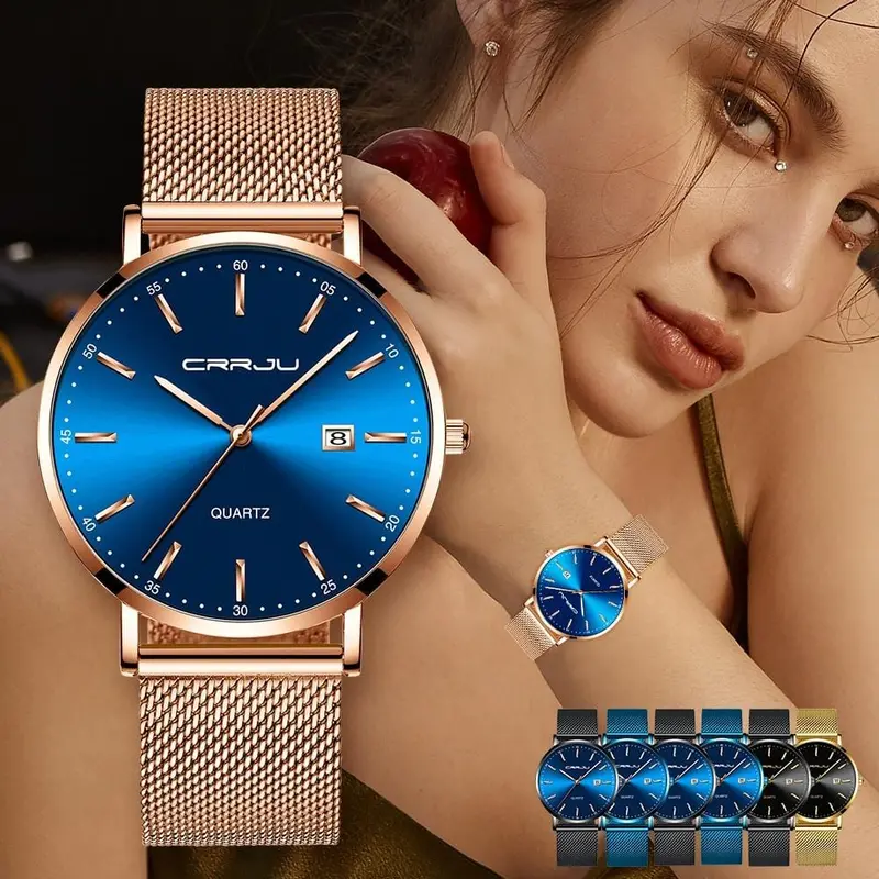 Crrju Luxury Fashion Woman Bracelet Watch Women Casual Waterproof Quartz Ladies Dress Watches Gift Lover Clock Relogio Feminino 1