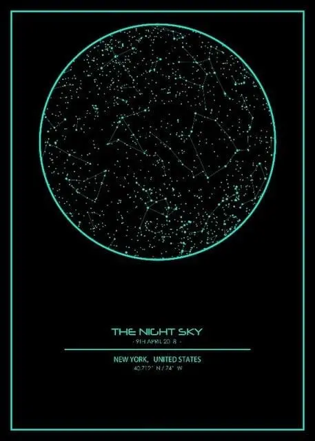 Custom Night Sky Map Print Personalized Map Of The Star Canvas Art Poster Painting Wall Art Home Decor For Living Room Unframed 6