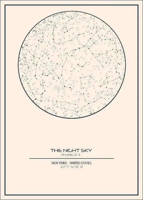 Custom Night Sky Map Print Personalized Map Of The Star Canvas Art Poster Painting Wall Art Home Decor For Living Room Unframed 8