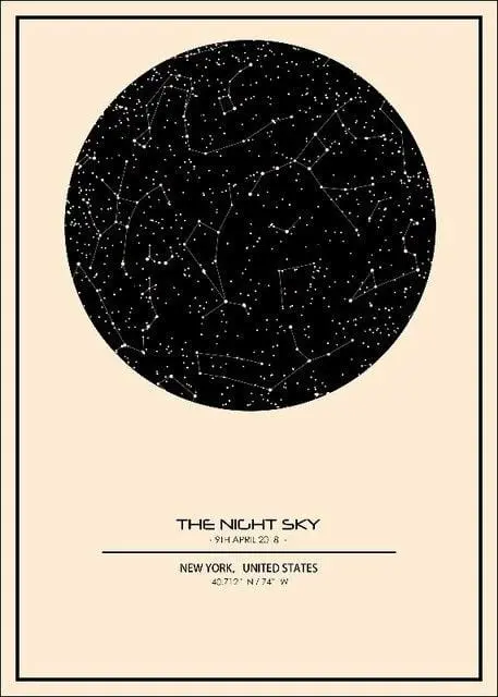 Custom Night Sky Map Print Personalized Map Of The Star Canvas Art Poster Painting Wall Art Home Decor For Living Room Unframed 9