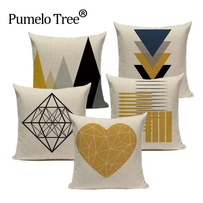 Custom Throw Pillow Covers Geometric Cushion Cover Nordic Decoration Home High Quality Yellow Deer Pillow Case For Pillow 1