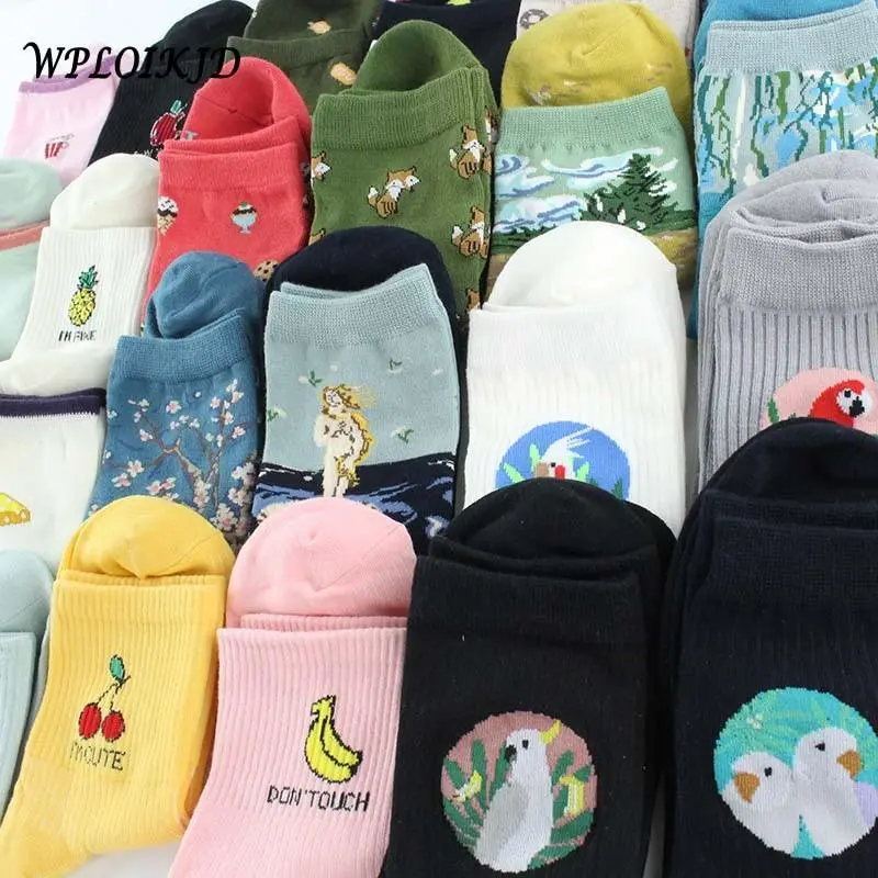 Cute Creative Fruit Harajuku Funny Socks Novelty Food Art Printing Kawaii Socks Women Jacquard Warm Lovely Meias Femme Sokken 1