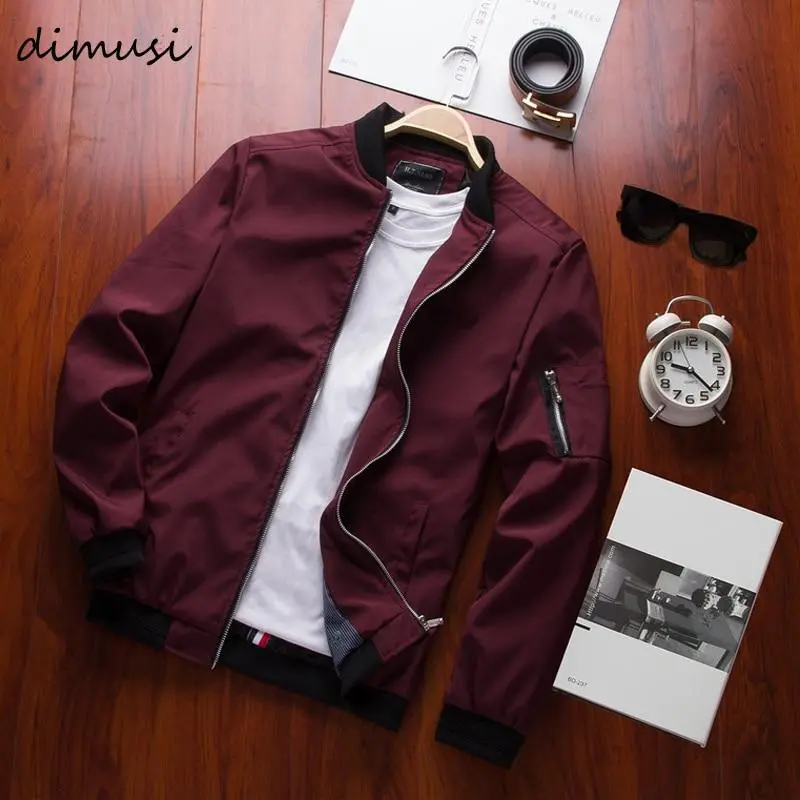 Dimusi Spring New Men's Bomber Zipper Jacket Male Casual Streetwear Hip Hop Slim Fit Pilot Coat Men Clothing Plus Size 4Xl,Ta214 1