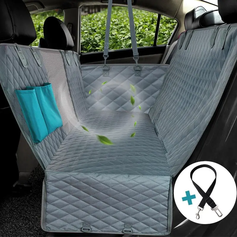 Dog Car Seat Cover View Mesh Waterproof Pet Carrier Car Rear Back Seat Mat Hammock Cushion Protector With Zipper And Pockets 1
