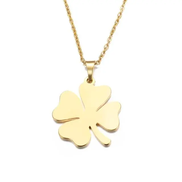 Dotifi Stainless Steel Necklace For Women Man Lover's Clover Gold And Silver Color Pendant Necklace Engagement Jewelry 3