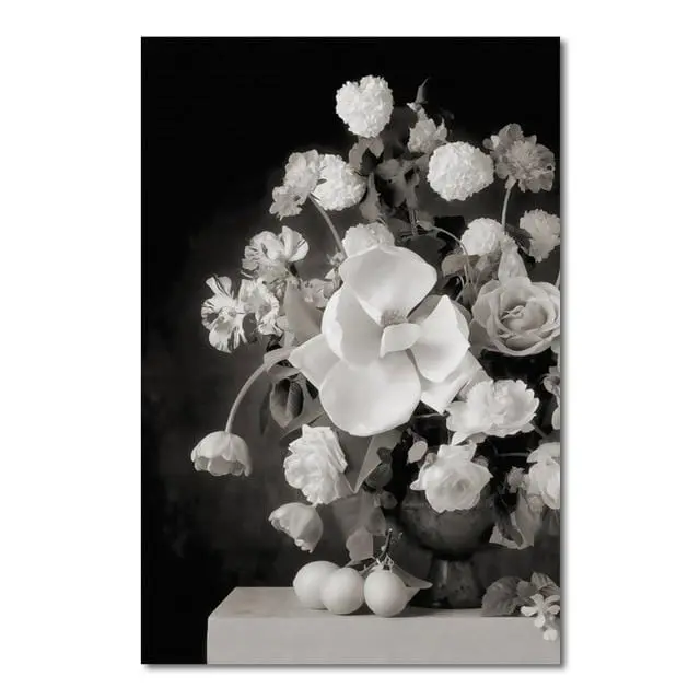 European Black And White Flowers Decorative Paintings Canvas Posters And Prints Wall Art Picture For Living Room Home Decoration 4