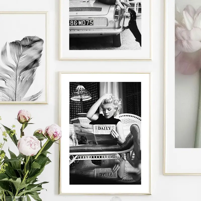 Famous Poster Photography Movie Star Canvas Painting Black White Wall Art Pictures For Living Room Modern Decorative Prints 1