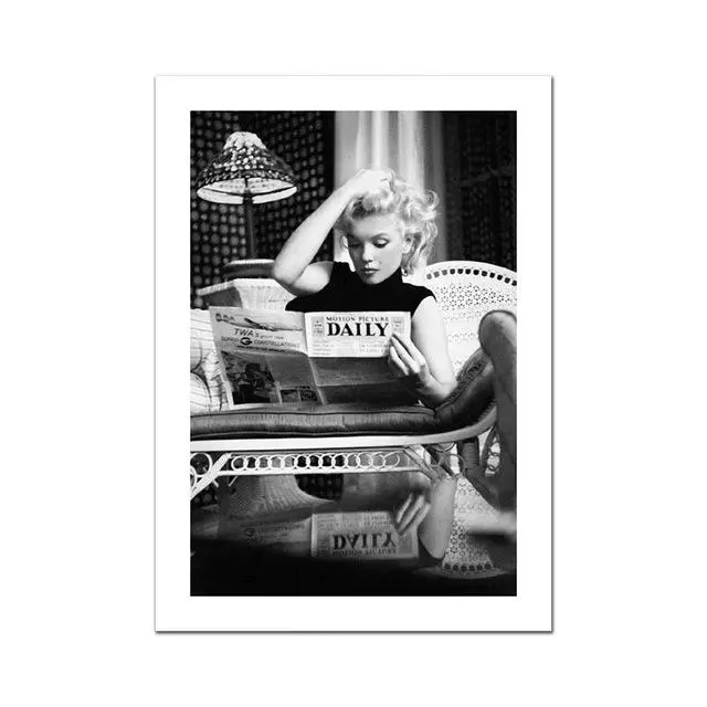Famous Poster Photography Movie Star Canvas Painting Black White Wall Art Pictures For Living Room Modern Decorative Prints 4