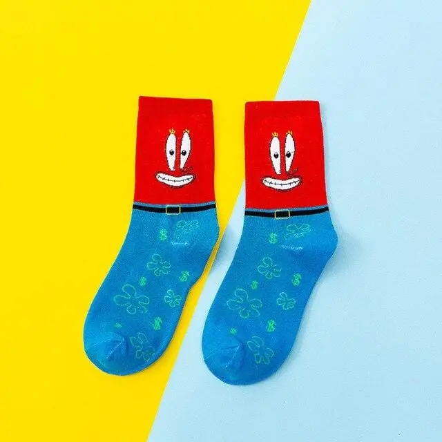 Fashion Cotton Personality Cartoon Character Socks Men And Women Casual Socks Unisex Harajuku Creative Hip Hop Skateboard Socks 10