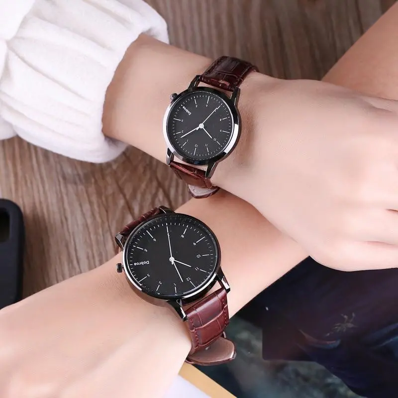 Fashion Couple Watch Set Leather Quartz Top Brands Women Watches Casual Sports Wrist Watch Men Clock Reloj Mujer 1