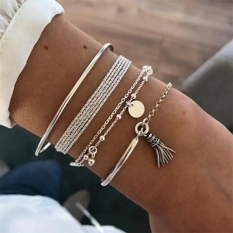Fashion Gold Bracelet Women And Bracelets 2019 Ladies Boho Circle Knot Adjustable Bracelet Female Fashion Jewelry Drop Shipping 1