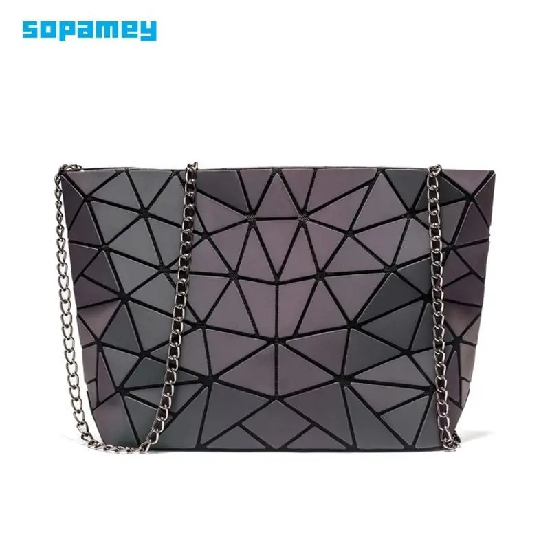 Fashion Small Chain Handbags Bag Women Luminous Geometry Shoulder Bags For Female Plain Folding Messenger Bags Clutch Sac Bolso 1