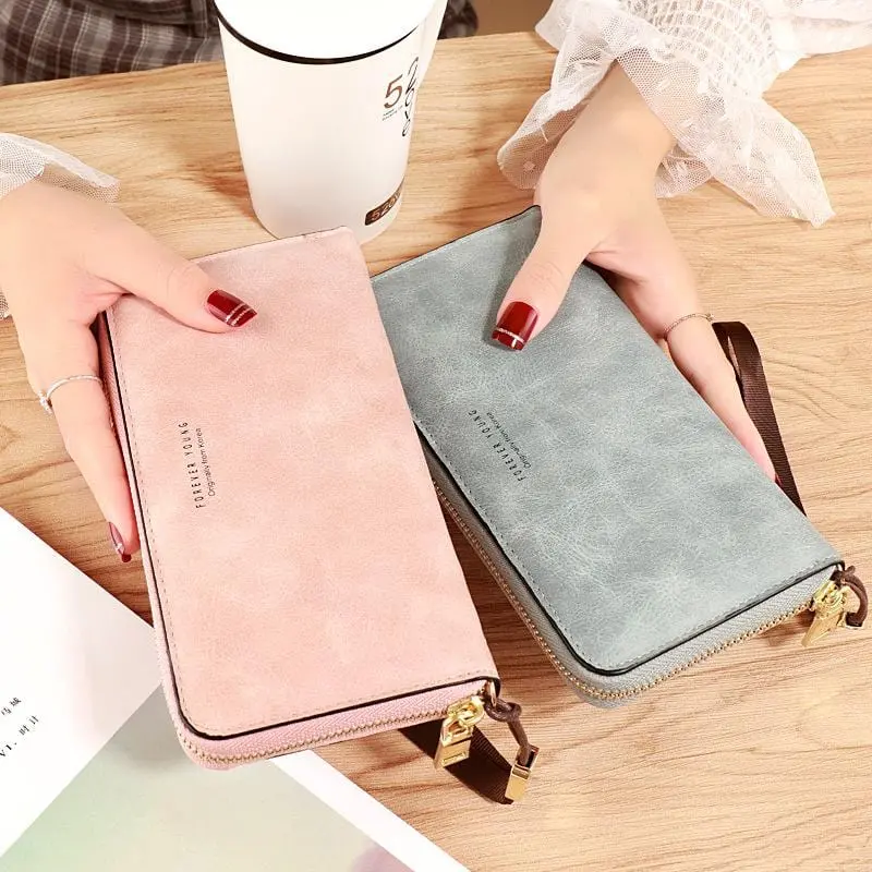Female Wallet Pu Leather Long Purse Black/Pink/Blue/Green/Gray Famous Brand Designer Wallet Women 2020 Quality Female Purse 1