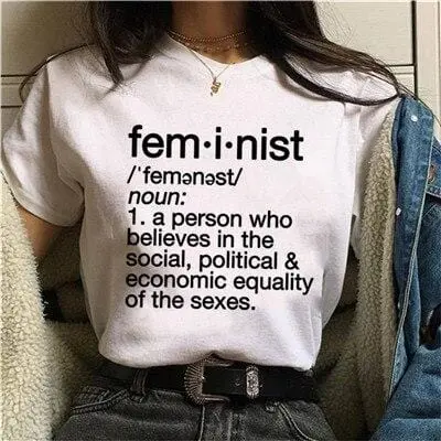 Feminist Graphic T-Shirt – Empowerment-Themed Streetwear Top with Grunge Aesthetic
