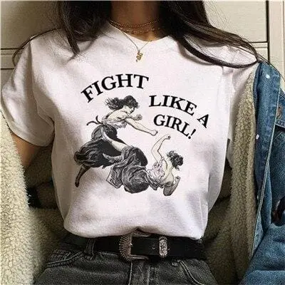 Feminist Graphic T-Shirt – Empowerment-Themed Streetwear Top with Grunge Aesthetic