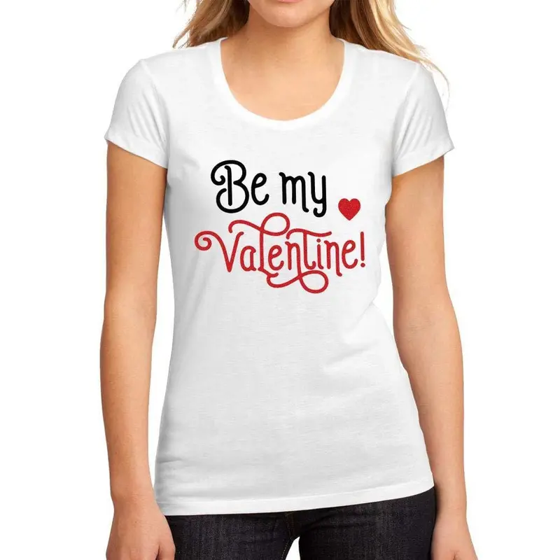 Femme Graphique Tee Shirt Be My Valentine Blanc 1