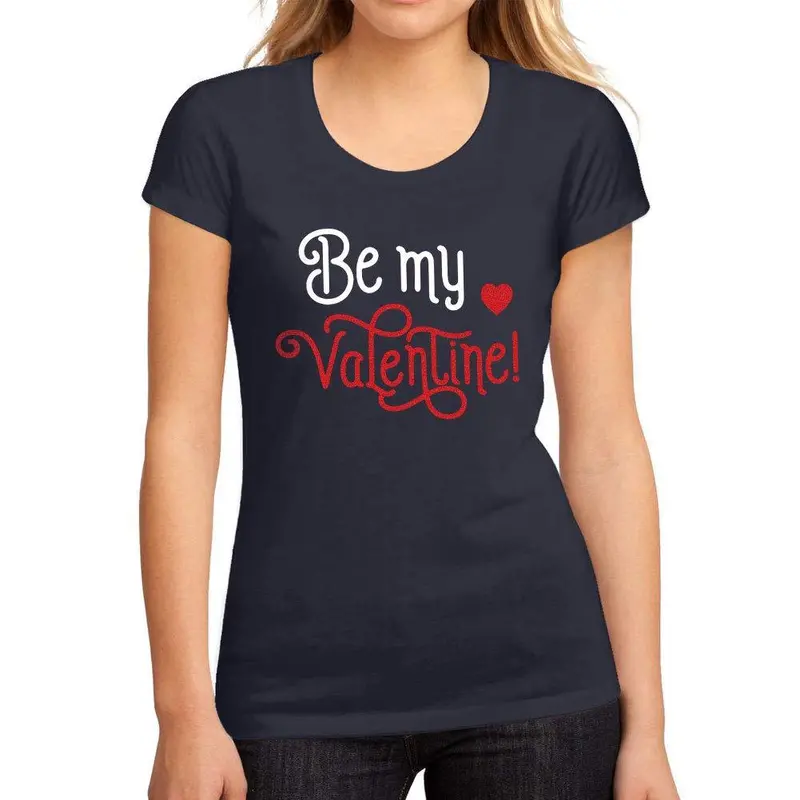 Femme Graphique Tee Shirt Be My Valentine Marine 1