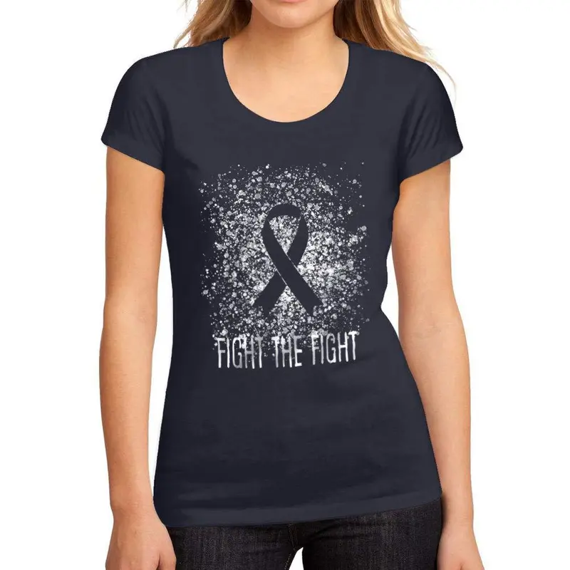 Femme Graphique Tee Shirt Cancer Fight The Fight French Marine 1