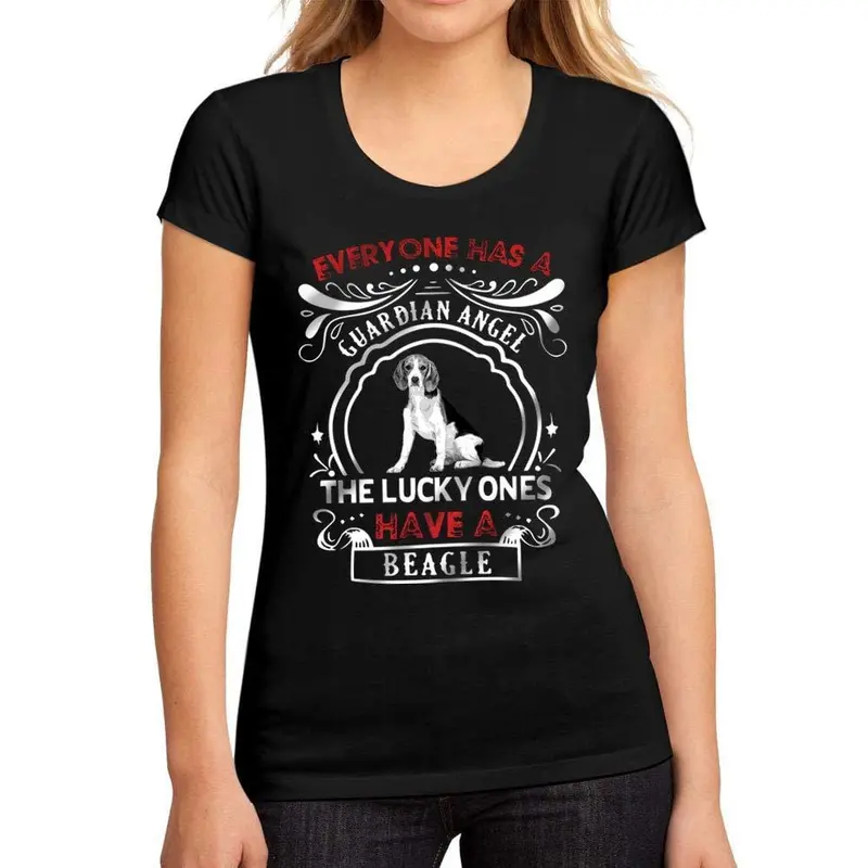 Femme Graphique Tee Shirt Dog Beagle Noir Profond 1