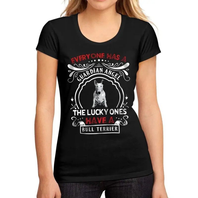 Femme Graphique Tee Shirt Dog Bull Terrier Noir Profond 1