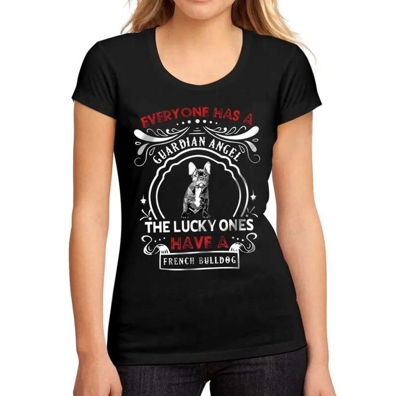 Femme Graphique Tee Shirt Dog French Bulldog Noir Profond 1