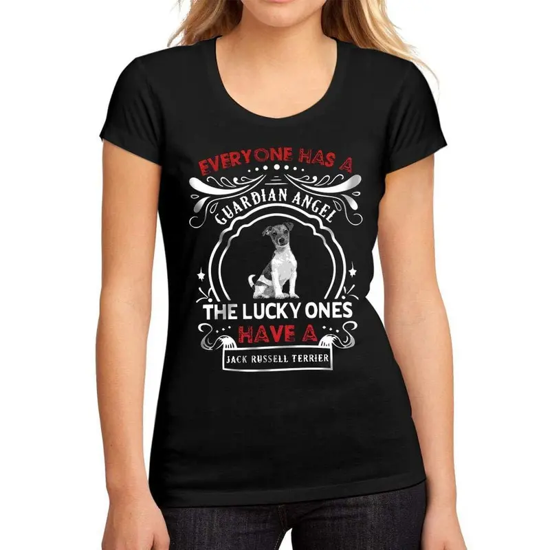 Femme Graphique Tee Shirt Dog Jack Russell Terrier Noir Profond 1