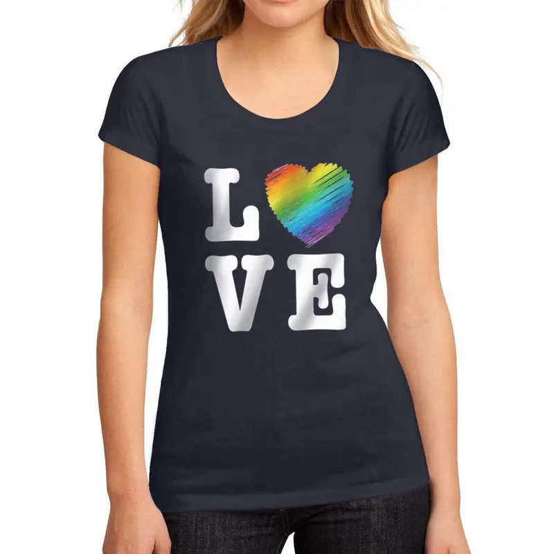 Femme Graphique Tee Shirt Lgbt Love French Marine 1