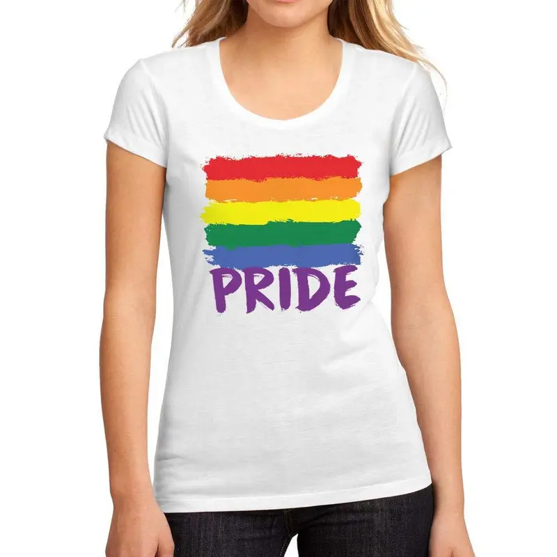 Femme Graphique Tee Shirt Lgbt Pride Blanc 1
