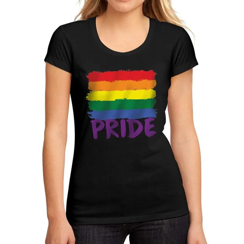 Femme Graphique Tee Shirt Lgbt Pride Noir Profond 1