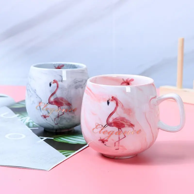 Flamingo Coffee Mugs Ceramic Mug Travel Cup Cute Cat Foot Ins 72*85Mm 350Ml H1215 1