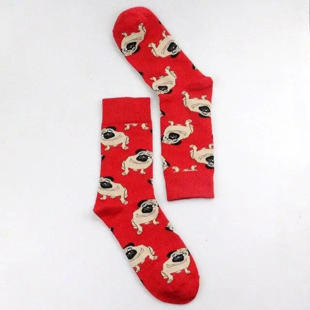 Funky Dog,Pet,Pug,Shiba Inu,Beagle,Buldog Socks Novelty Hosiery Women Ladies Socks Men Unisex Winter Cotton Happy Socks Female 5