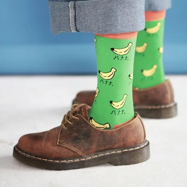 Funny Bat Vinyl Records Banana Men Women Crew Socks Casual Harajuku Dress Business Designer Brand Skate Long Fashion Funky 9
