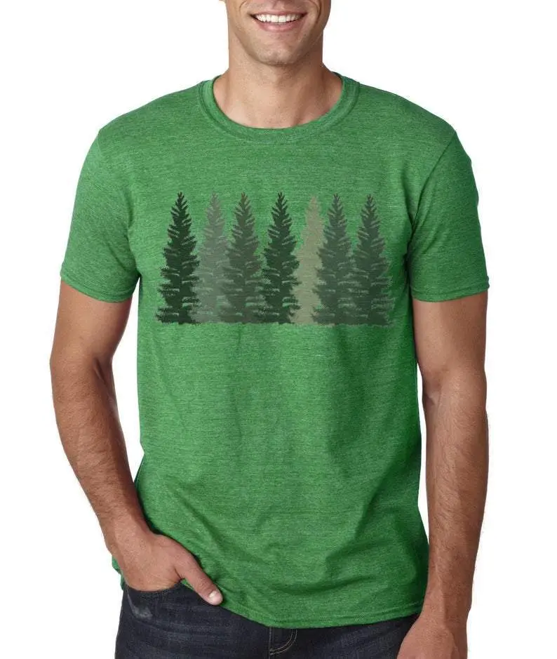 Graphic T-Shirt Trees And Nature Shirt Forest Casual Printed Tee 1