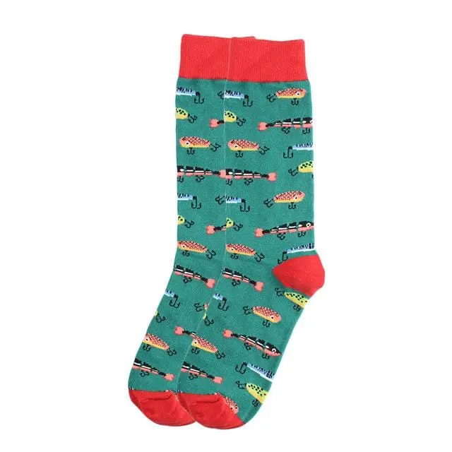 Happy Socks Fashion Hip Hop Skateboard Socks Cotton Cartoon Shark Pig Dog Food Hamburger Pizza Sushi Funny Men Women Calcetines 16