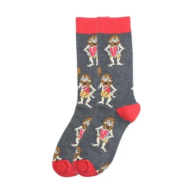 Happy Socks Fashion Hip Hop Skateboard Socks Cotton Cartoon Shark Pig Dog Food Hamburger Pizza Sushi Funny Men Women Calcetines 24