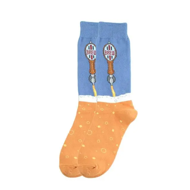 Happy Socks Fashion Hip Hop Skateboard Socks Cotton Cartoon Shark Pig Dog Food Hamburger Pizza Sushi Funny Men Women Calcetines 30