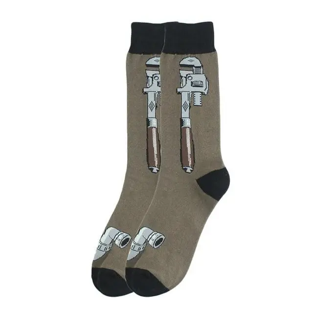 Happy Socks Fashion Hip Hop Skateboard Socks Cotton Cartoon Shark Pig Dog Food Hamburger Pizza Sushi Funny Men Women Calcetines 31