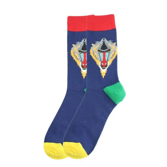 Happy Socks Fashion Hip Hop Skateboard Socks Cotton Cartoon Shark Pig Dog Food Hamburger Pizza Sushi Funny Men Women Calcetines 33