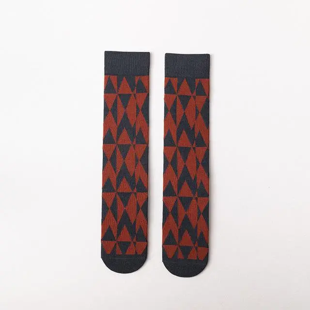 Happy Socks Men Funny Socks Art Harajuku Streetwear Korean Fuzzy Socks Women Men Asymmetrical Knee Socks Print Christmas Socks 4