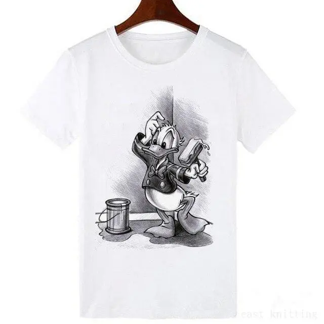 Harajuku Graphic Tee – Casual Short-Sleeve Cotton Top for Women