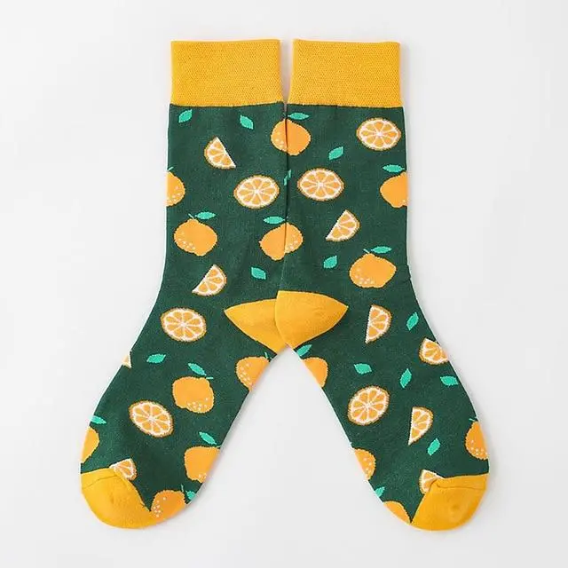 Harajuku Happy Socks Men's Funny Combed Cotton Dress Casual Wedding Socks Colorful Novelty Skateboard Socks Men Snack Pattern 10