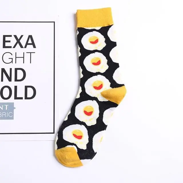 Harajuku Happy Socks Men's Funny Combed Cotton Dress Casual Wedding Socks Colorful Novelty Skateboard Socks Men Snack Pattern 16