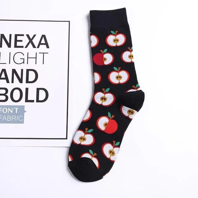 Harajuku Happy Socks Men's Funny Combed Cotton Dress Casual Wedding Socks Colorful Novelty Skateboard Socks Men Snack Pattern 18